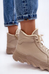 Ocieplané Kožené Boty Dámské Na Platformě Bežové Lemar Jevette 37
