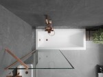 MEXEN/S - Next vanová zástěna FIX 80 x 150, černá vzor, měď kartáčovaná 895-080-000-00-70-65