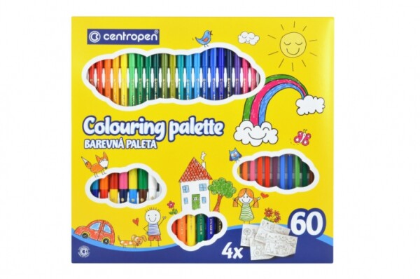 Centropen Fixy 9396 Colouring Palette Quatro, sada 60 ks