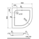 KOLO - Standard Plus Sprchová vanička akrylátová, čtvrtkruh 90x90 cm, bílá XBN1590000