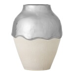 Bloomingville Kameninová váza Silvio Silver, stříbrná barva, keramika