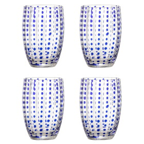 Bloomingville Skleničky Brinley Blue 350 ml – set 4 ks, modrá barva, sklo