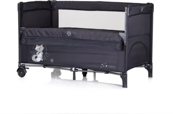 CHIPOLINO Postýlka cestovní se sklopnou bočnicí Relax Anthracite (KOSIRE256AN)