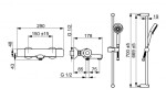 HANSA - Basic Sprchový set s vanovým termostatem, 3 proudy, chrom 55162131