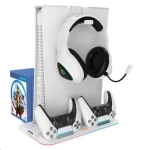 CANYON CND-CSPS5W bílá multifunkční chladící stojan pro PS5 nabíjení 2 PS5 ovladačů / RGB podsvícení (CND-CSPS5W)