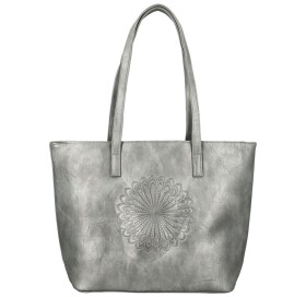 Trendy dámská koženková kabelka na rameno Serafina, stříbrná