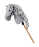 Faunica Hobby horse Apollo, šedý kůň na tyči, provázková hříva