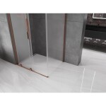 MEXEN/S - Velar L sprchový kout, posuvné dveře 120 x 75, dekor, růžové zlato 871-120-075-33-60