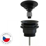 CERANO Umyvadlová výpusť - 5/4“ click-clack - univerzální - neuzavíratelná - plast - černá matná