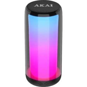 AKAI CS2 Glow Přenosný reproduktor černá / Bluetooth 5.0 / microSD / USB / AUX / 10W / RGB (4905192533670)