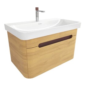 Koupelnová skříňka s umyvadlem SAT Fusion 77,5x43x45 cm dub medový mat SATFUSION80DMUBA SATFUSION80DMUBA