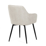 Židle jídelní, krémová látka, černý kov