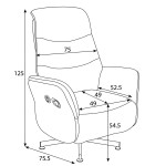 Polohovací křeslo, elektrické zabudované ovládání, šedá, látka, TV-C5479 GREY2