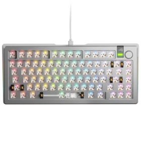 Glorious GMMK 3 Pro 75% barebone ANSI stříbrná / herní 75% TKL / USB-C / bez spínačů / ANSI layout / RGB / 1.4m (GLO-KB-GMMK3-PRO-75-BB-W-SIL-US)