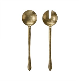 MADAM STOLTZ Salátový příbor Antique Brass, zlatá barva, kov
