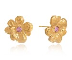 ELENYS Bloom Rosé – pozlacené náušnice 18K žluté zlato