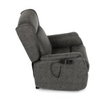 Polohovací křeslo, elektrické kabelové ovládání, černá, látka vintage, TV-L8902 BK3