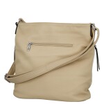 Zajímavá dámská koženková crossbody kabelka Denisa, tmavě béžová
