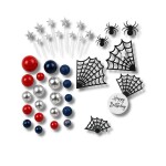 Dortisimo Zápich do dortu a dekorace Happy Birthday s pavoučím motivem a koulemi (37 ks)