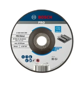 BOSCH Brusný kotouč na kov 150x22,23 mm / Brusný kotouč / na ocel / tloušťka 6 mm (2608600389)