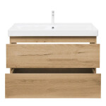 Koupelnová skříňka 2 zásuvková s umyvadlem SAT B-Way 99x50x45 cm dub mat BWAY2100OAKU1BBI BWAY2100OAKU1BBI