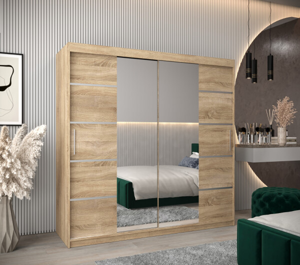 Šatní skříň Abi V4 Barva korpusu: Dub Sonoma, Rozměry: 200 cm, Dveře: Dub sonoma