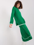 Zelená dvoudílná dámská pletená souprava