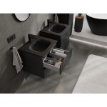MEXEN/S - Rivel koupelnová skříňka 50 cm s umyvadlem Vela, 2 zásuvky, reliéf , černá mat 91A20-05047-2-BFF71-W23M71