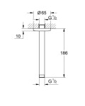GROHE - Tempesta Stropní výpusť 19 cm, chrom 27559000