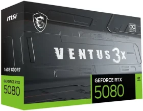 MSI GeForce RTX 5080 Ventus 3X OC 16GB / 16GB GDDR7 / 256-bit / 1x HDMI + 3x DP / 850W (16) (RTX 5080 16G VENTUS 3X OC)