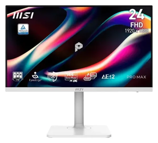23,8" MSI PRO MAX 241PHW E14 bílá / Monitor / IPS / FHD / 144Hz / 1ms / HDMI + DP + USB-C / VESA (PRO MAX 241PHW E14)