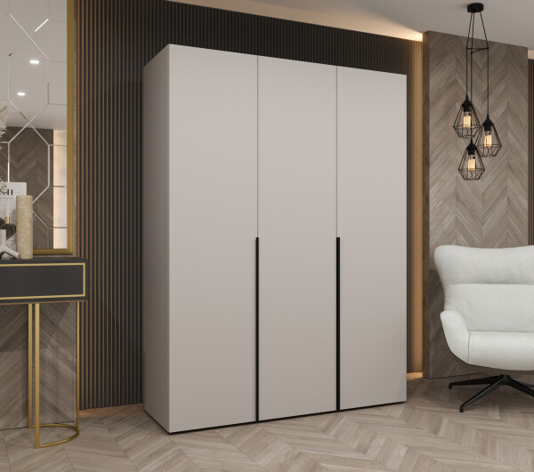 Šatní skříň Abi Alicante 1 Rozměry: 150 cm, Pásky / úchyty: Černá, Barva korpusu + barva dveří: Kašmír + Kašmír