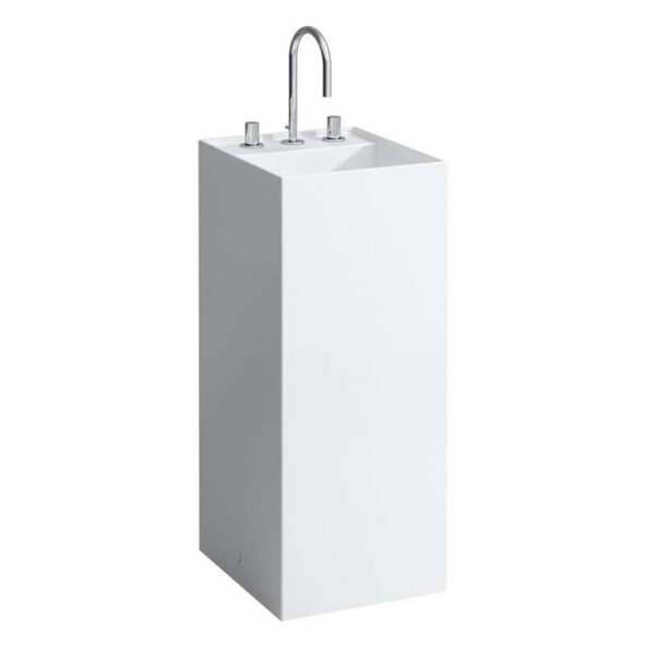 Laufen - Kartell Volně stojící umyvadlo 38x44x90 cm, se 3 otvory pro baterii, s LCC, bílá H8113314001581