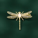 Brož ve tvaru vážky s opálem Théa, Zlatá