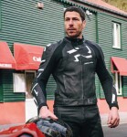 Moto bunda Richa Stradale černo/bílá kožená - 52