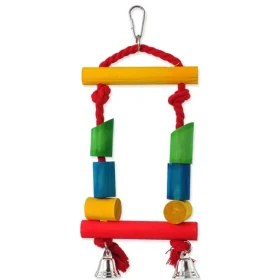 Bird Jewel Hračka - houpačka dřevěná s lanem barevná 25 cm (452-300303)