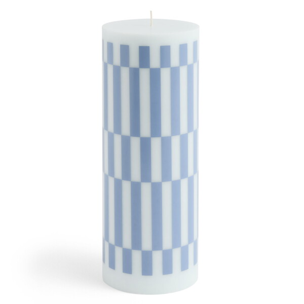 HAY Svíčka Column Candle Large, light blue and dusty blue check