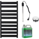 CERANO Koupelnový elektrický radiátorový set Marco - 600W - černá matná - 1125x550 mm