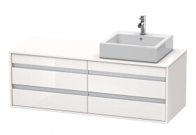 DURAVIT - Ketho Umyvadlová skříňka 50x140x55 cm, pravá, 4 zásuvky, lesklá bílá KT6657R2222