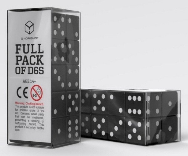 Sada 20 kostek D6 - Černobílé