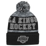 Outerstuff Dětská zimní čepice Los Angeles Kings NHL Puck Pattern Cuffed Pom