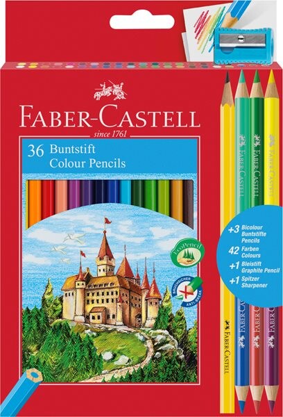 Faber-Castell Pastelky 36ks + ořezávátko, tužka a duo pastelky (128846)