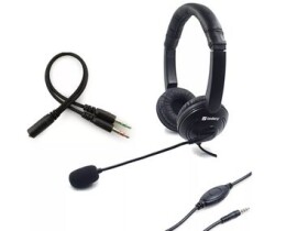 Sandberg MiniJack SAVER / sluchátka s mikrofonem / otočný mikrofon / ovladač hlasitosti / 3.5mm jack / černá (326-15)