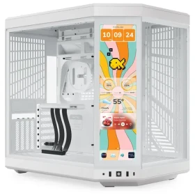 Hyte Y70 Touch Infinite bílá / E-ATX / 2x USB-A 3.2 / 1x USB-C 3.2 / průhledná bočnice / Riser kabel / displej (CS-HYTE-Y70TI-WW)