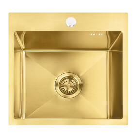 REA - Ocelový dřez Leo 40 BRUSH GOLD ZLE-06001