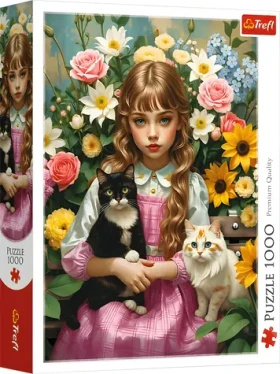 TREFL Puzzle Dívka s kočkami