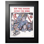 Mustang Obraz v rámu New York Rangers NHL Program Cover vs. Detroit Red Wings Bench Jump