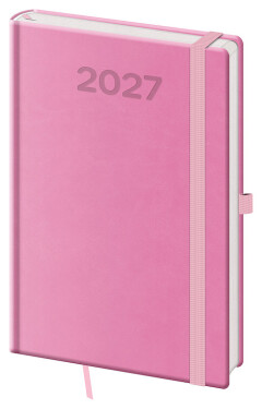 Týdenní diář 2027 Helma A5 Print Pop růžový