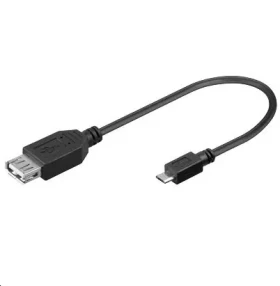 MicroConnect kabel USB2.0 A (F) - microUSB B (M) 0.2m černá / 480Mbit/s (USBABMICRO2)
