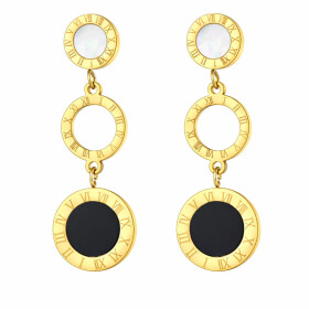 Náušnice Raula - chirurgická ocel, perleť, Zlatá